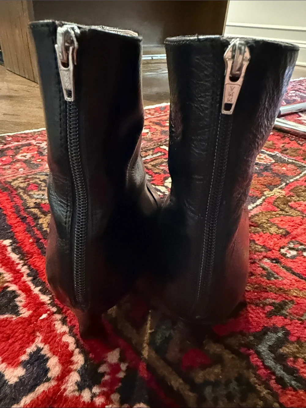 Madewell The Dimes Black Patent Kitten Heel Boot